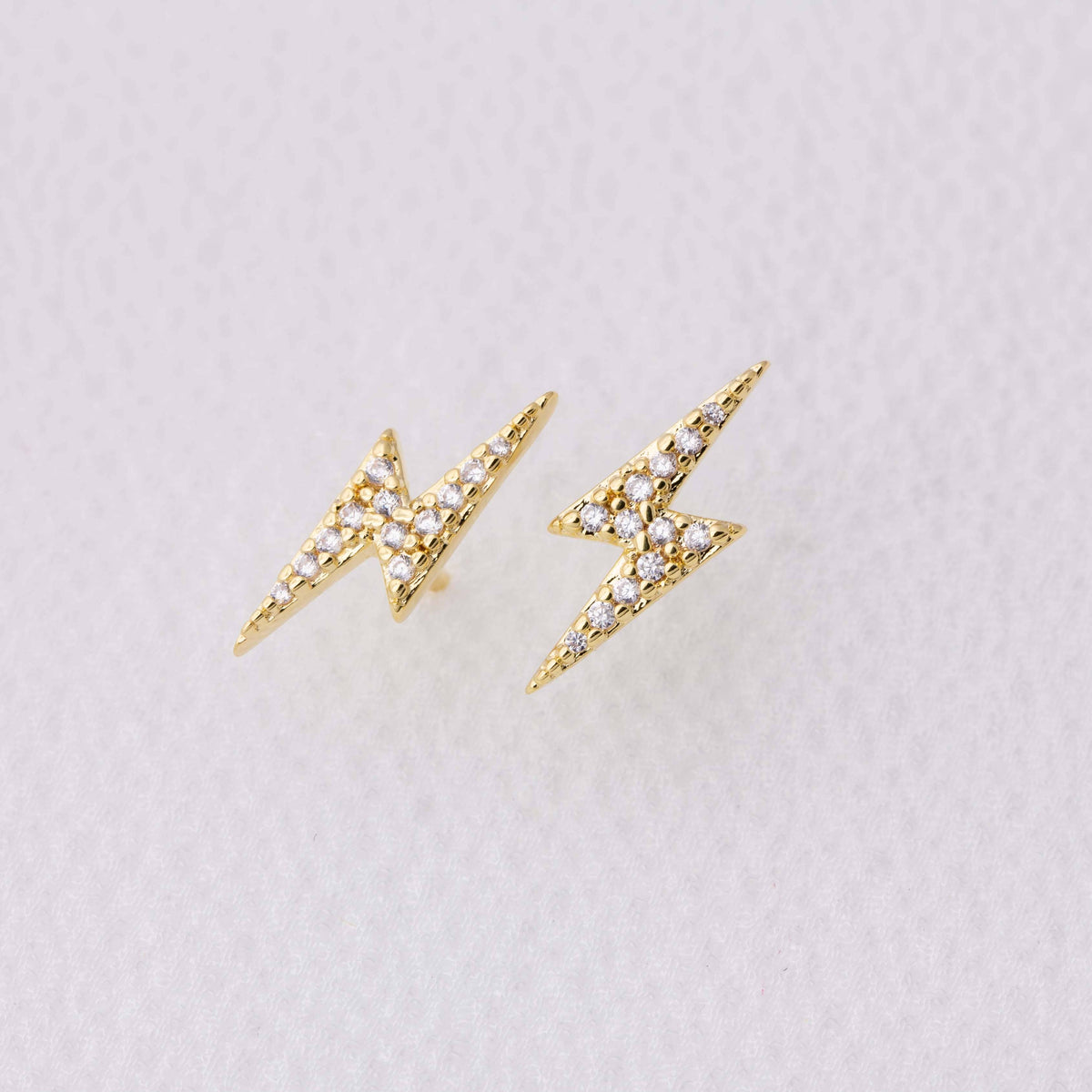 Mini Lightning Bolt Studs w/CZ