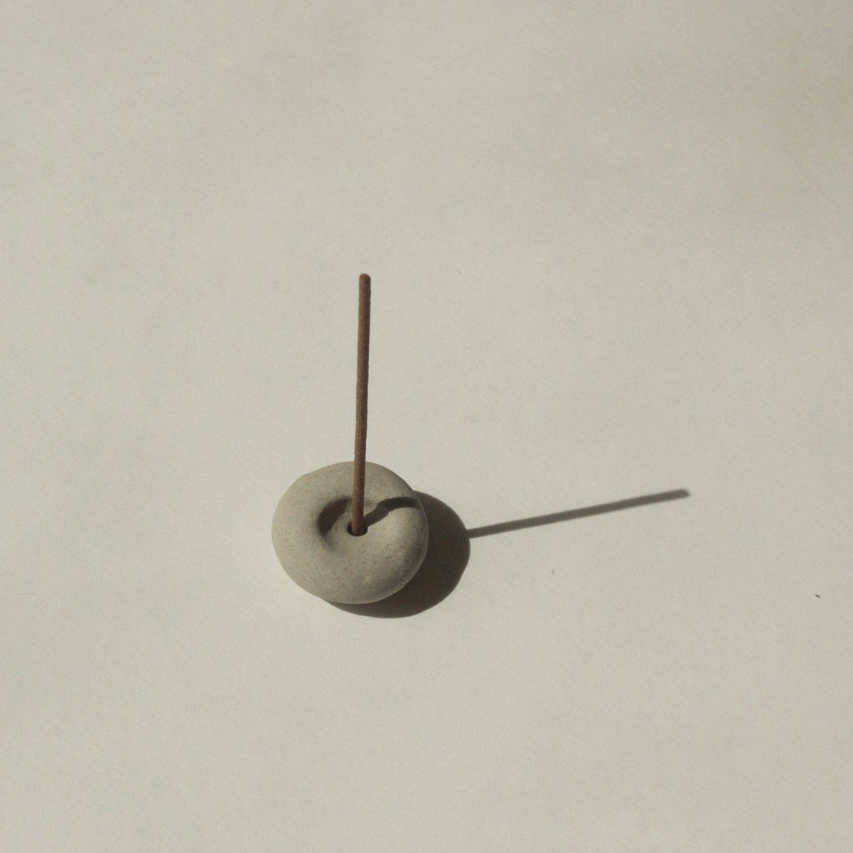 Mini Light Gray Ceramic Pebble Incense Holder