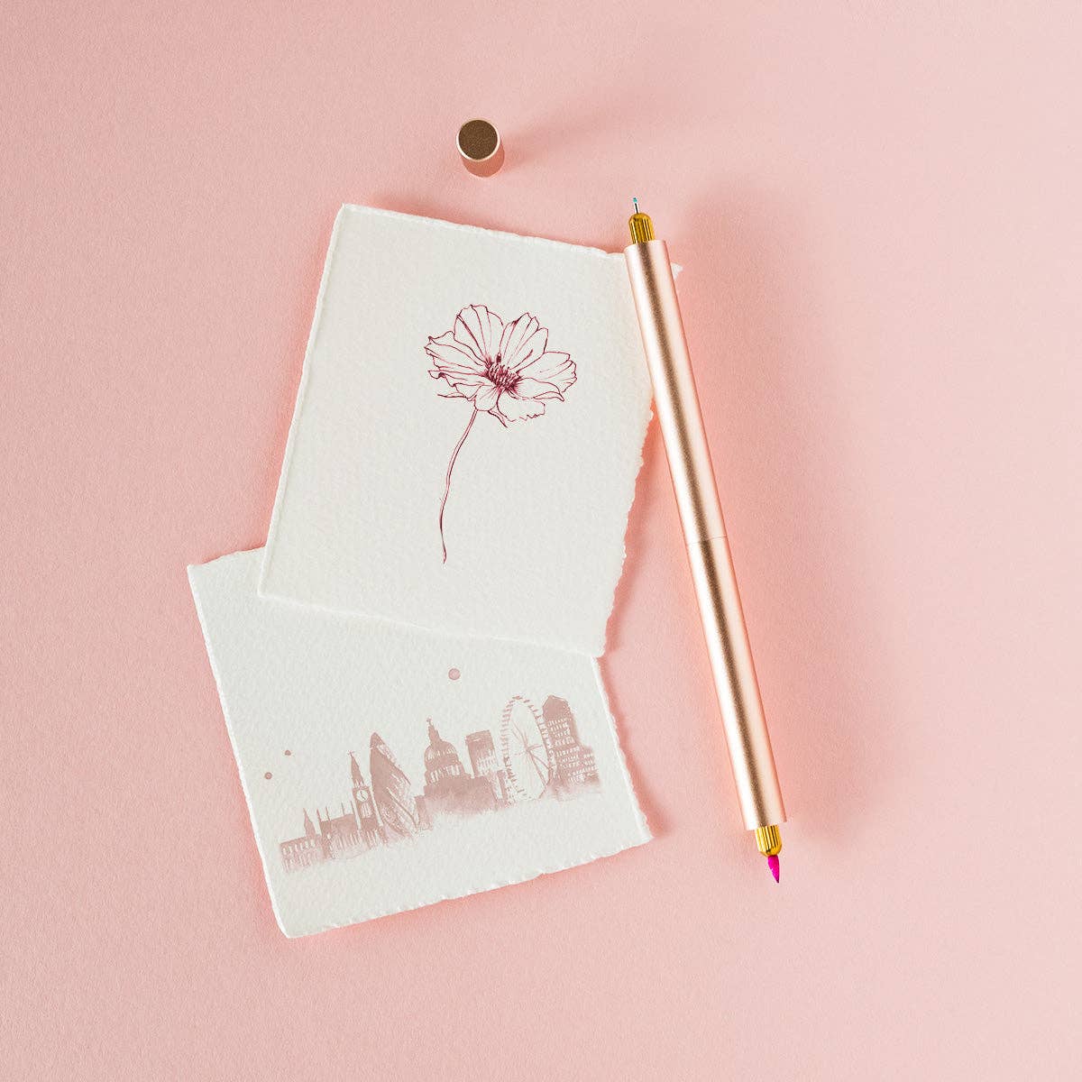 Lumos Pro Single | Refillable Multi-Tip Pen | Rose Gold