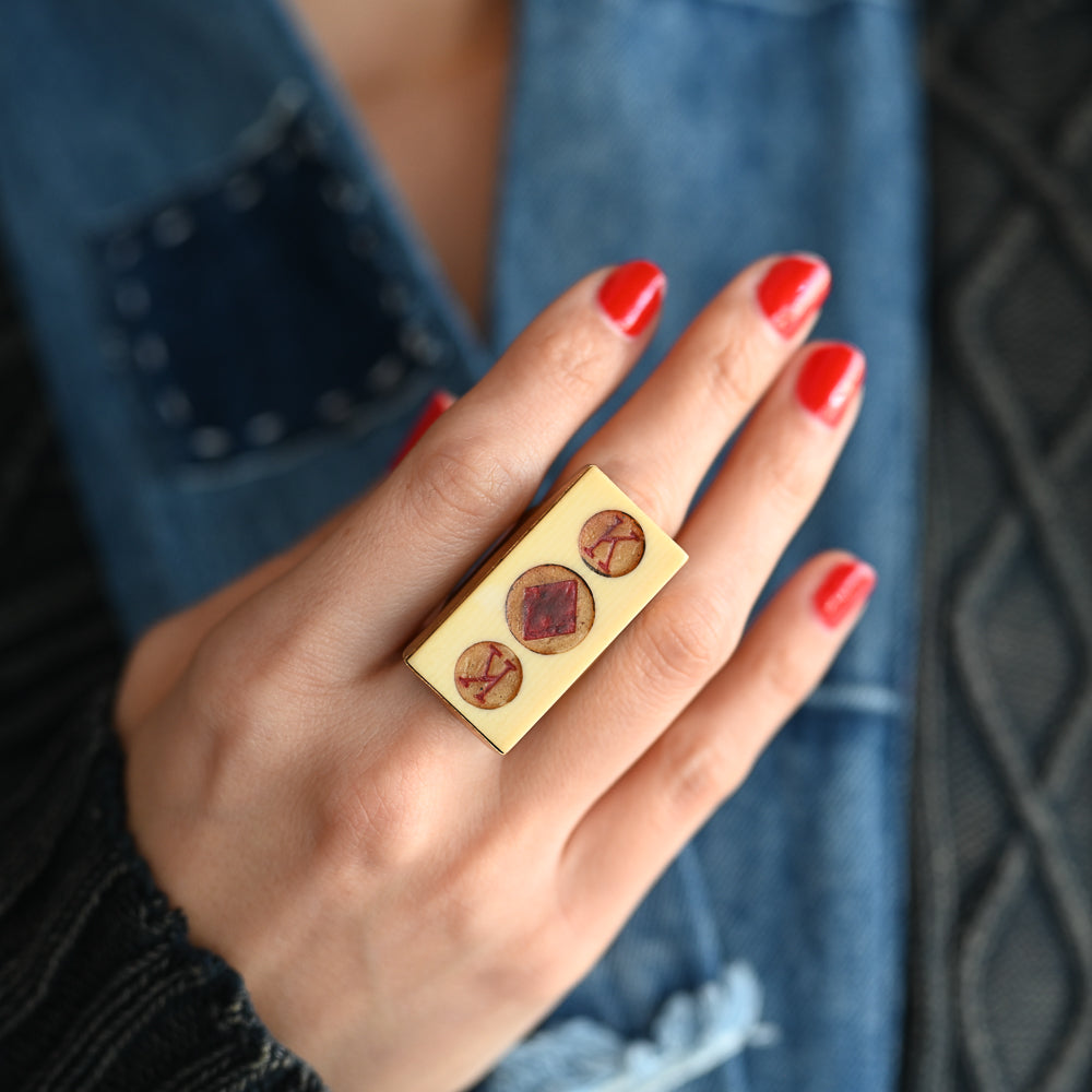 Brass Diamond King Ring | 7/8