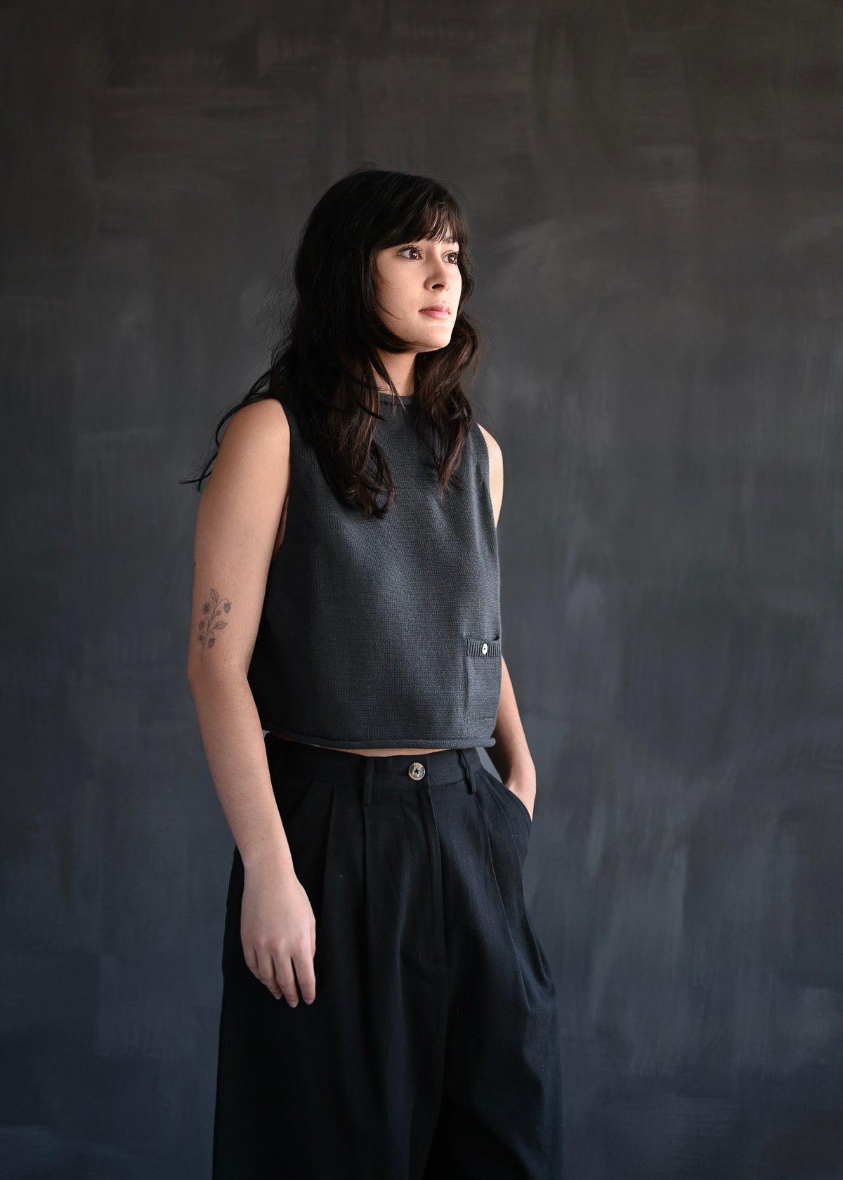 Milo Pima Cotton Vest | Smoke