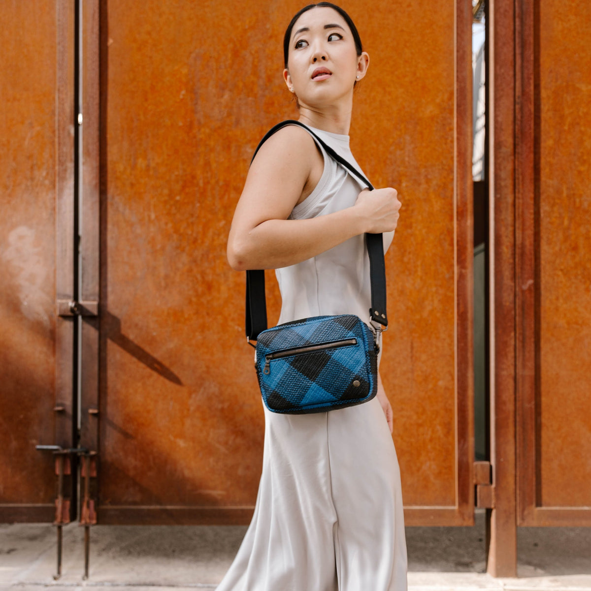 WHITNEY LE | Blue + Black Woven