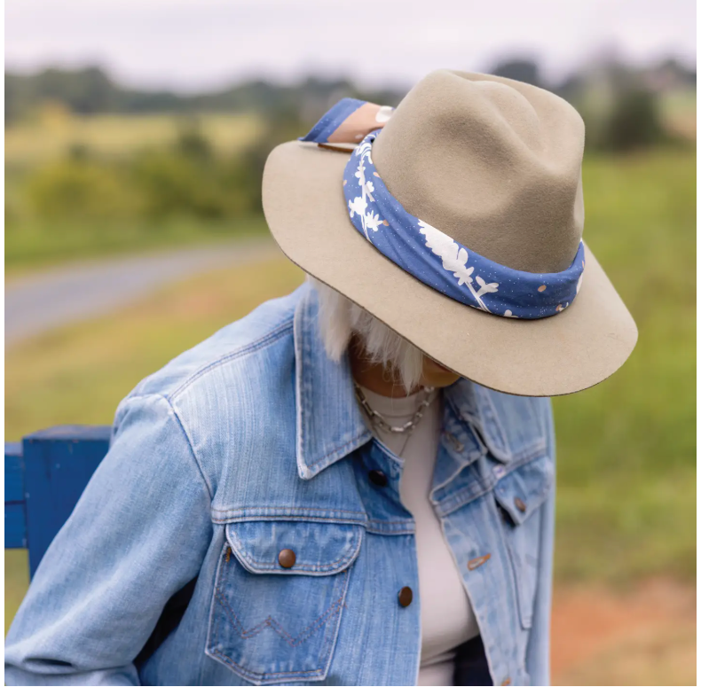 Kickin Up Dust | Cotton Voile Bandana | Dusty Blue