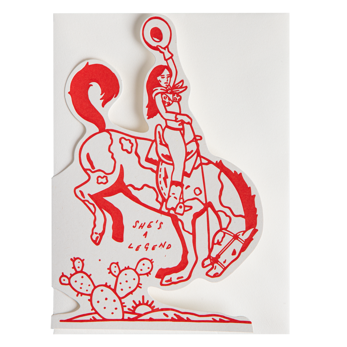 She's A Legend Saint No | Cut-Out Greeting Card
