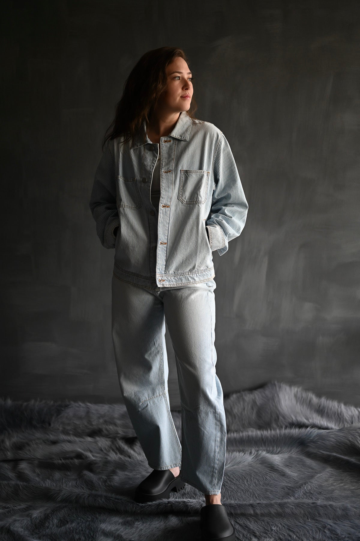 Pilon Railroad Stripe Pant | Powder Blue