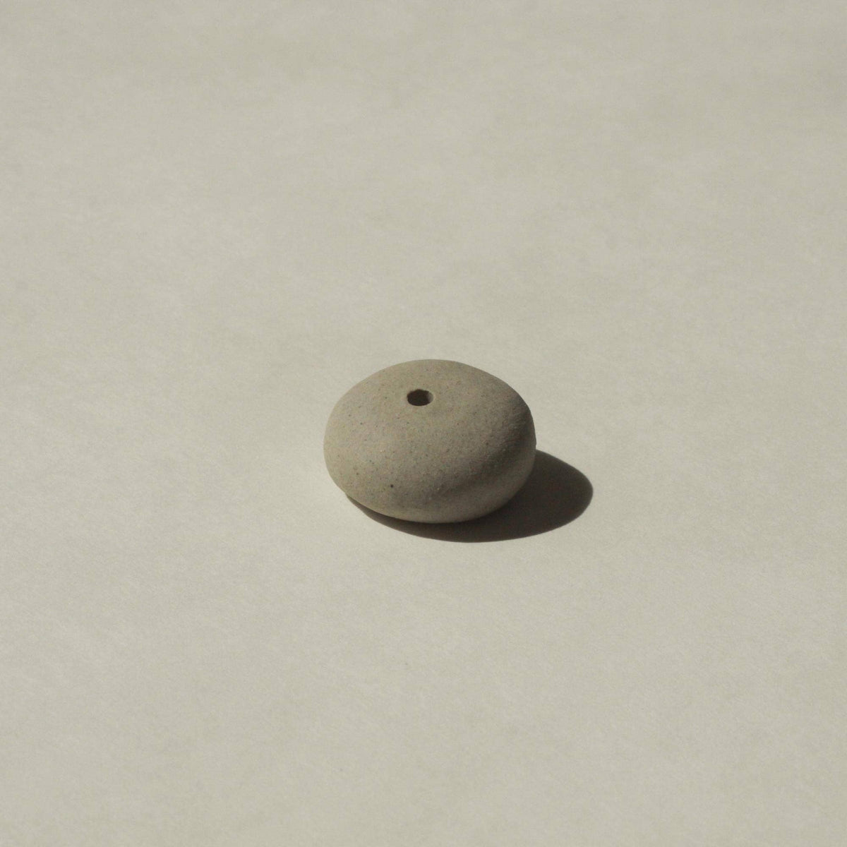 Mini Light Gray Ceramic Pebble Incense Holder