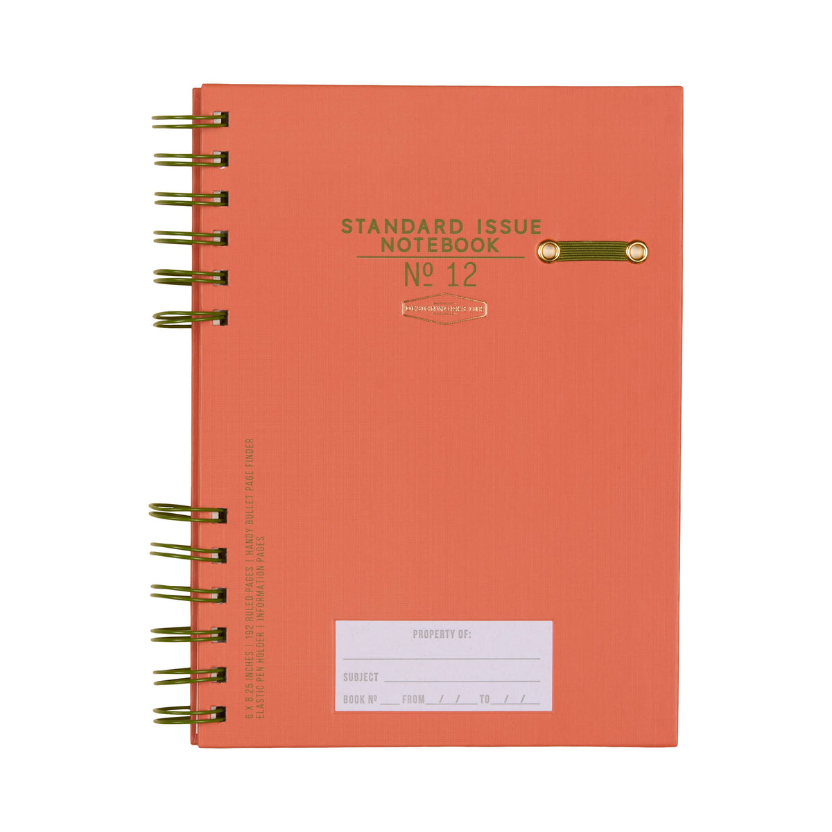 Standard Issue Planner Notebook No. 12 | Army Green + Chili