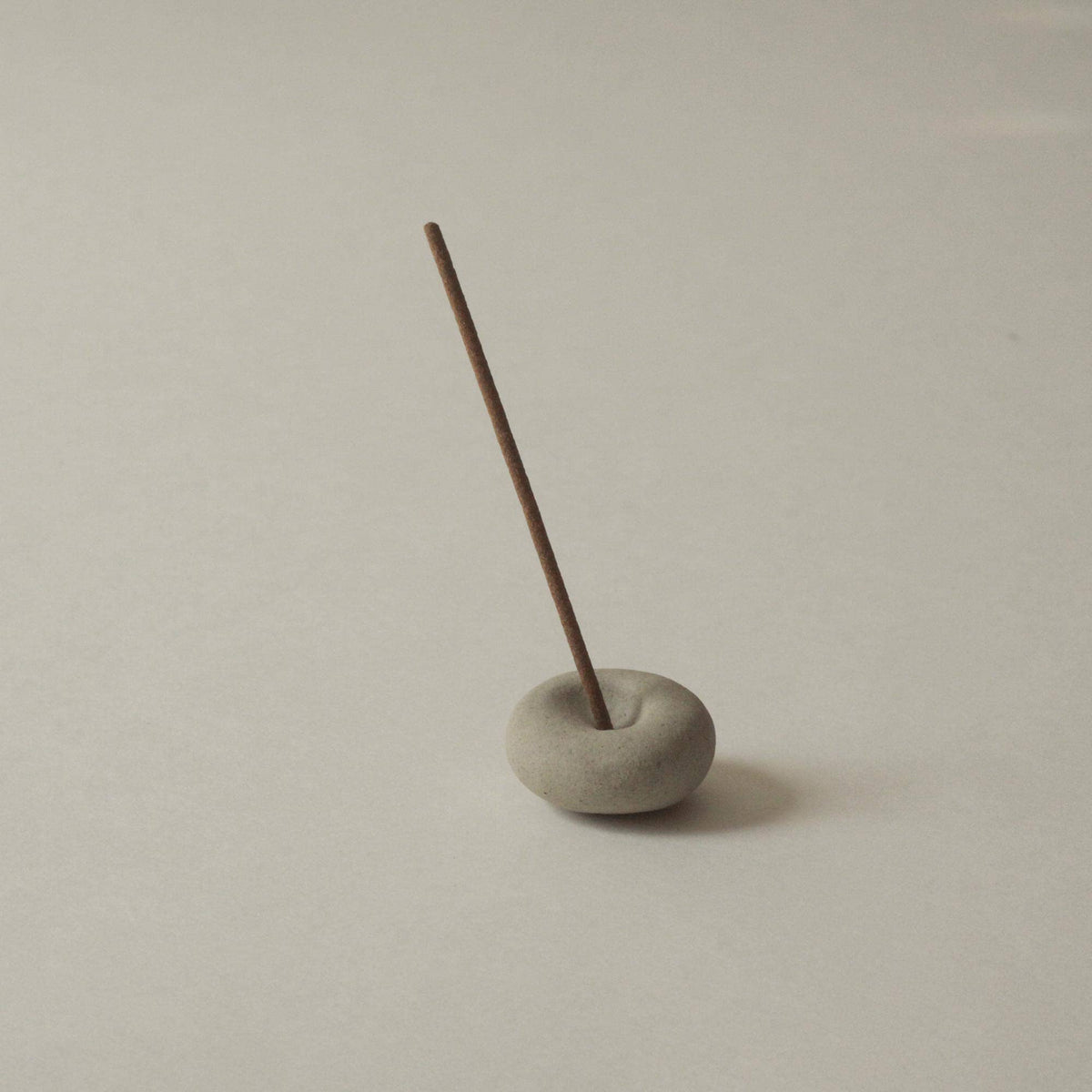 Mini Light Gray Ceramic Pebble Incense Holder
