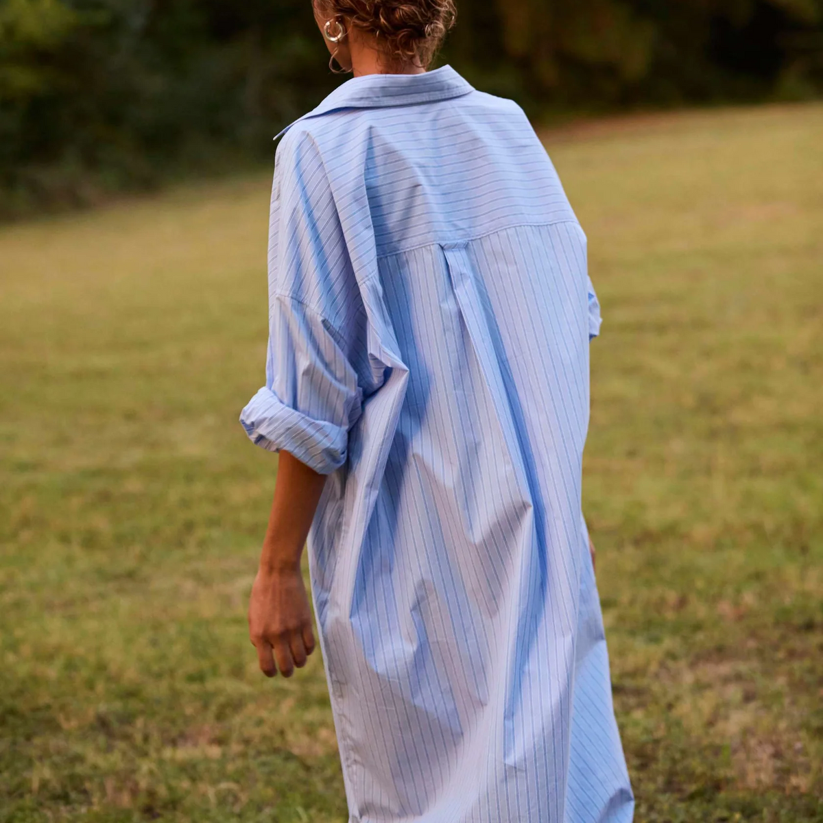 Phoebe Shirt Dress | Aqua Stripe | Size 3