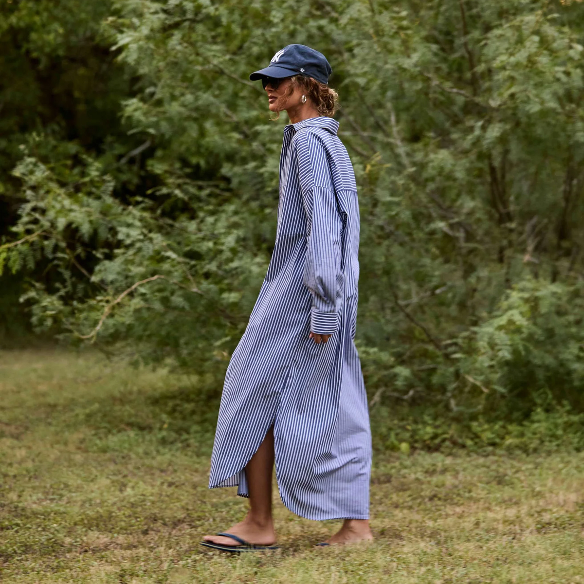 Phoebe Shirt Dress | Navy / White