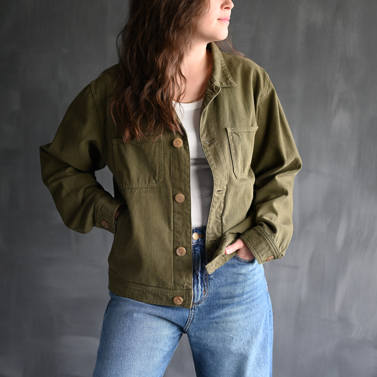 Men's Cody Recycled Cotton Jacket | Fatigue | Size M