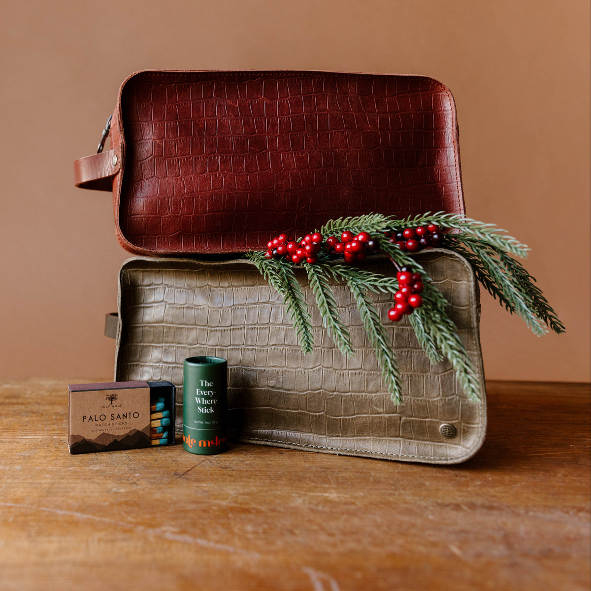 Dopp Kit | Luxe Olive Croc