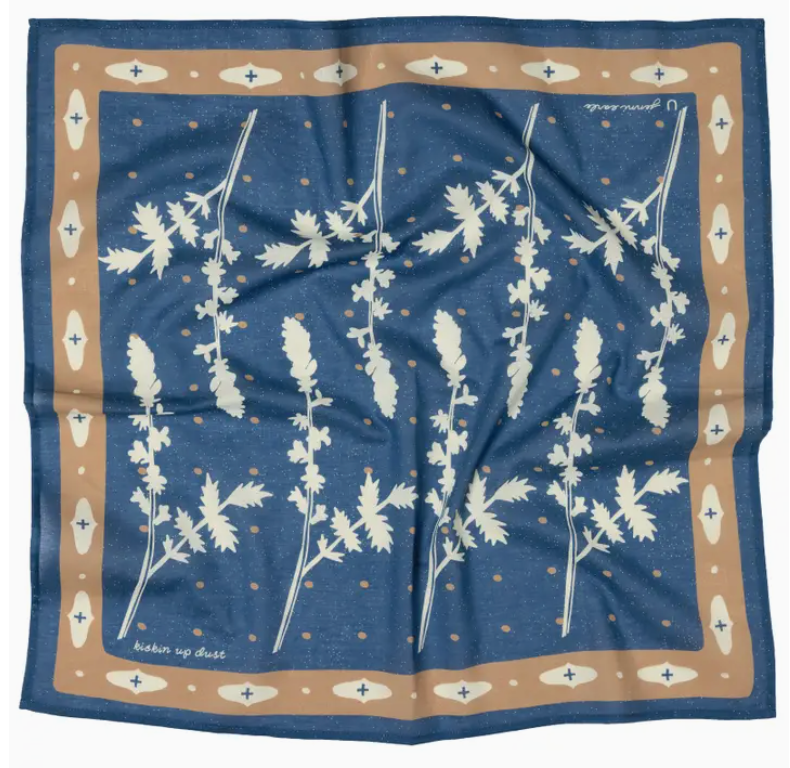 Kickin Up Dust | Cotton Voile Bandana | Dusty Blue