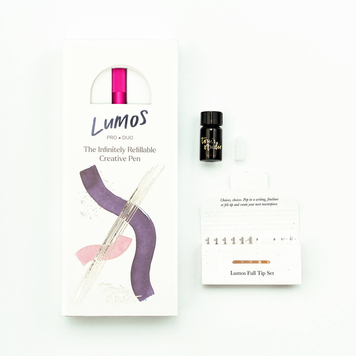 Lumos Pro Single | Refillable Multi-Tip Pen | Raspberry