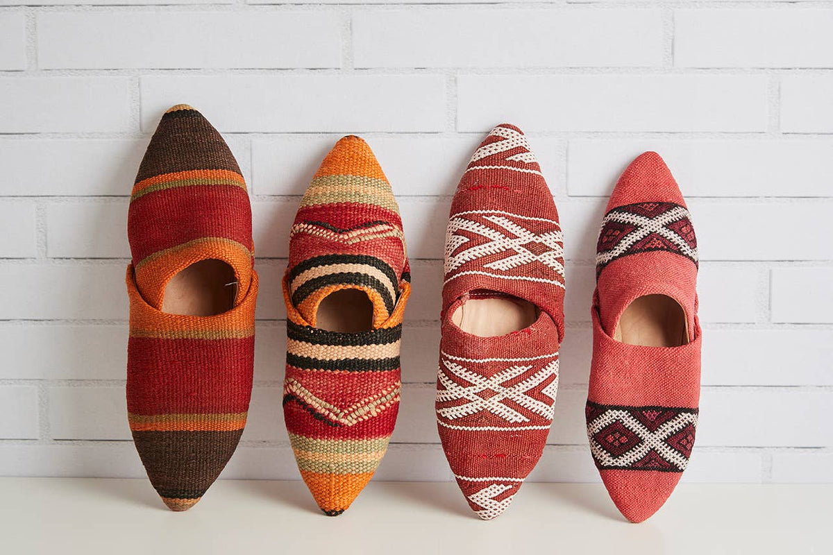 Moroccan Kilim Slippers | Size Large