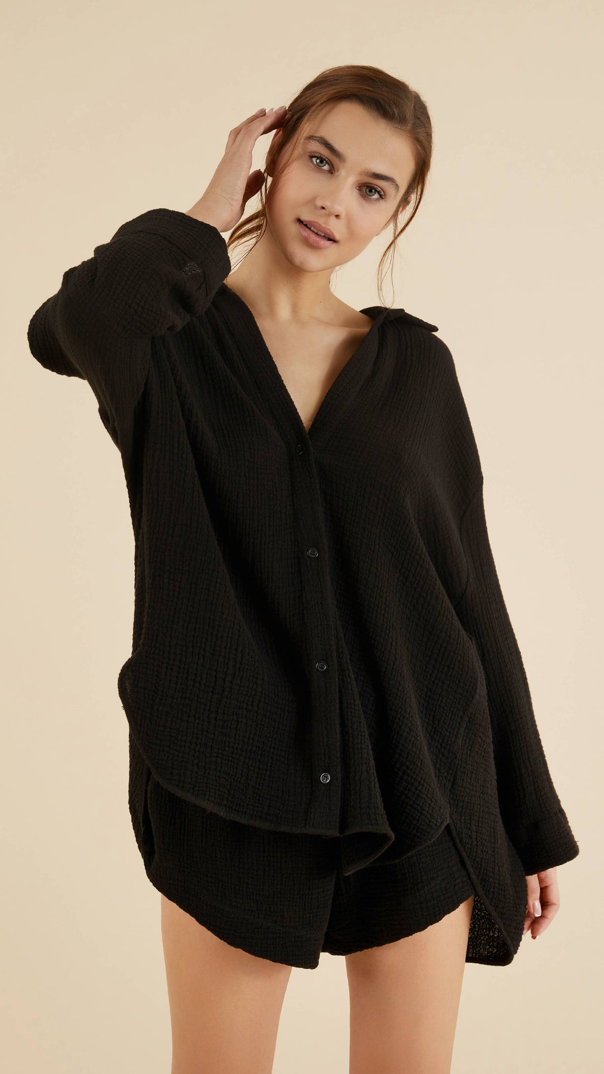 Echo Maxi Shirt | Black